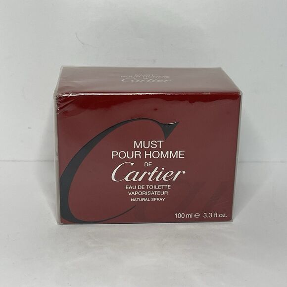 Must Pour Homme de CARTIER Eau De Toilette Spray 3.3 oz (100 ml) NEW & SEALED - Picture 1 of 5